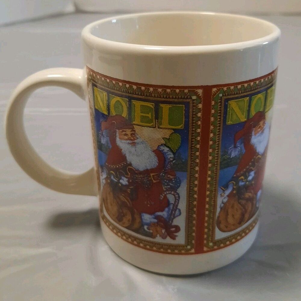 Vintage World Bazaars Inc Santa Christmas Coffee Mug Ceramic Noel Holiday
